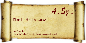Abel Szixtusz névjegykártya